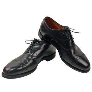 Allen Edmunds Byron Mens Black Cap Toe Dress Shoes Size 10 EEE Wide Width